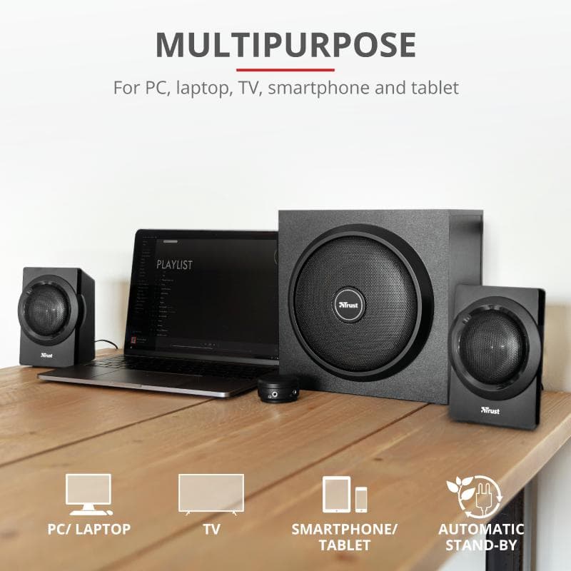 Sistem audio Trust Yuri 2.1, 60W, negru - 6