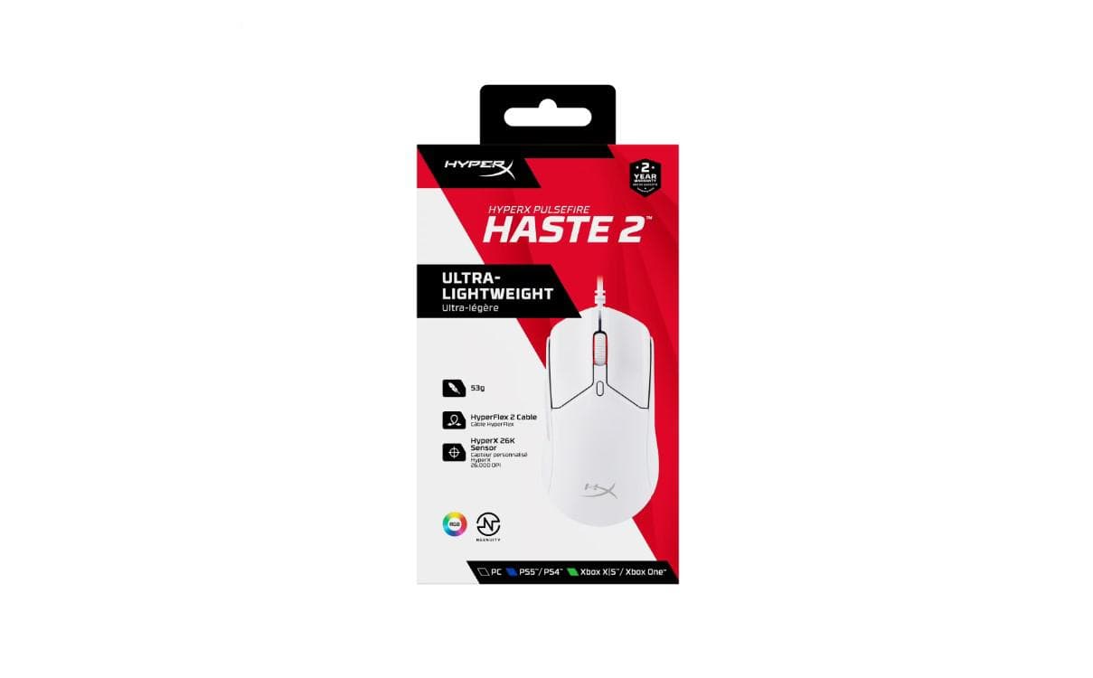 Mouse Gaming Cu fir HyperX Pulsefire Haste, 26000 DPI, Alb - 3