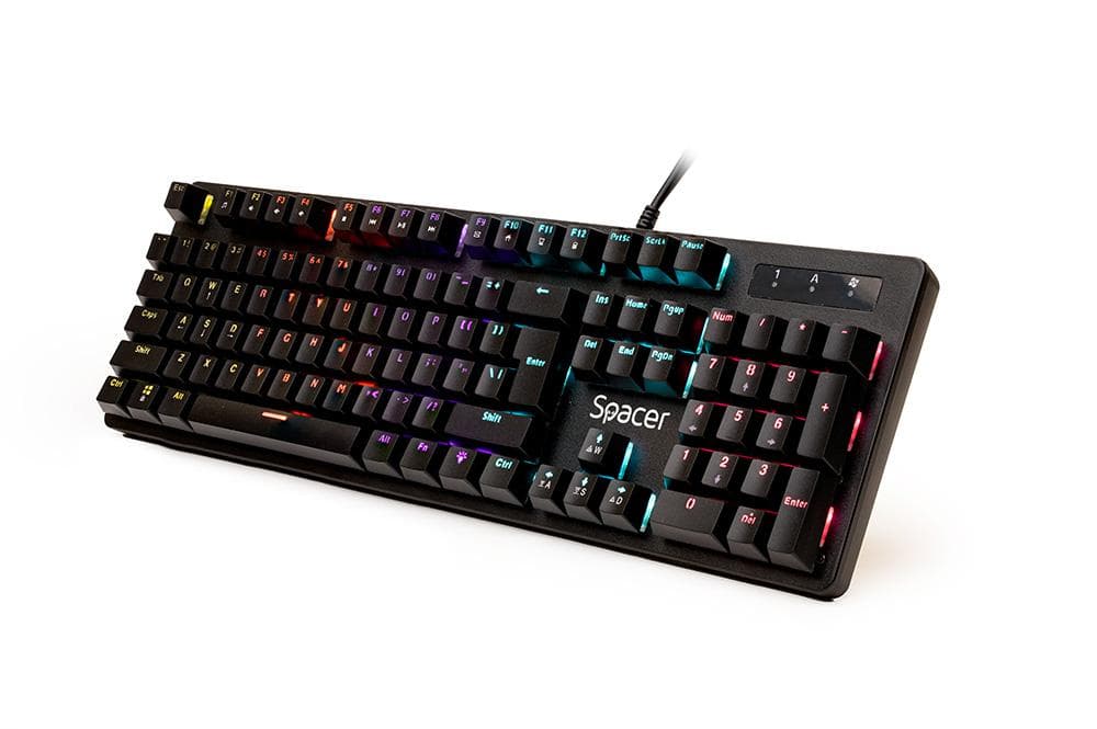 Tastatura Spacer WARRIOR cu fir, USB, switch-uri mecanice albastre, 50 - 3
