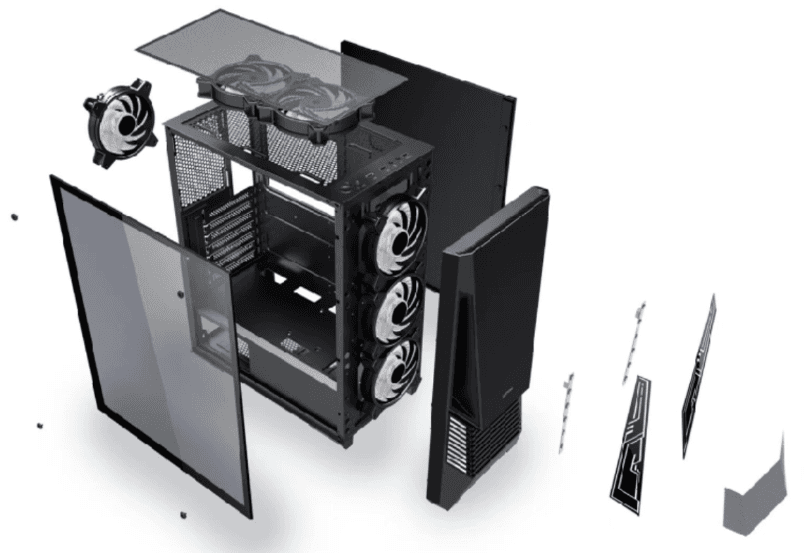 Carcasa gaming Serioux Rogue, tip middle tower, mesh si banda - 3