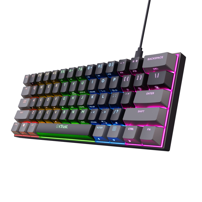 Tastatura mecanica cu fir Trust GXT 867 Acira, USB 2.0.