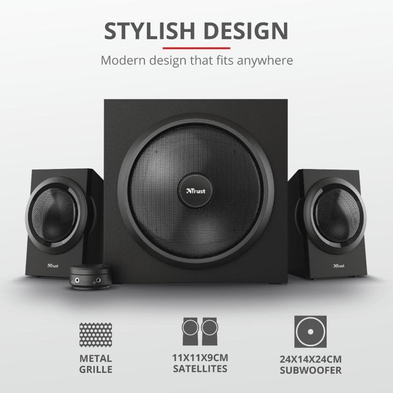 Sistem audio Trust Yuri 2.1, 60W, negru - 5