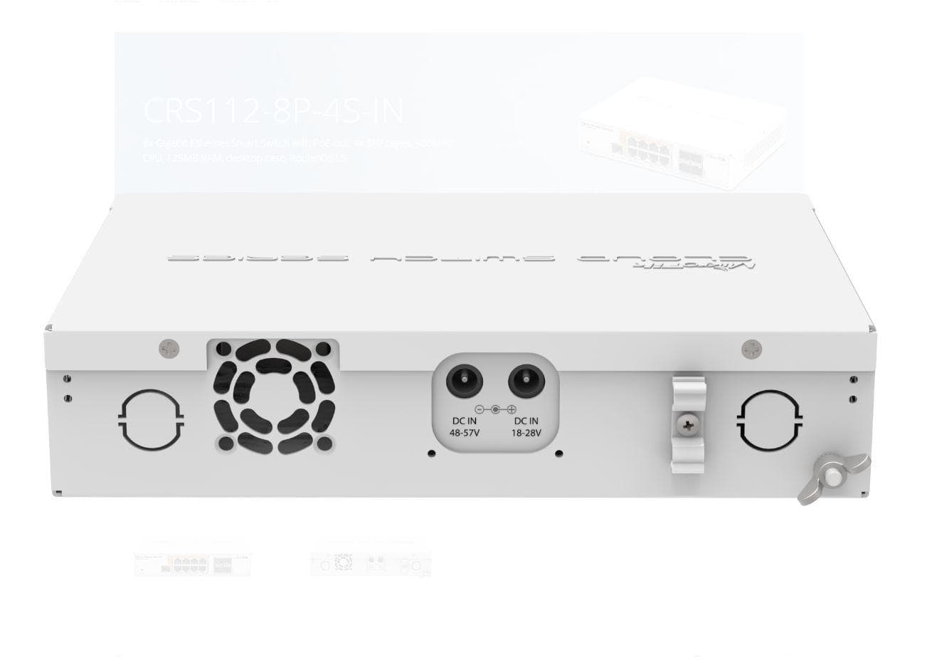 MikroTik Cloud Router Switch 112-8P-4S-IN with QCA8511 400Mhz CPU, 128MBRAM, - 2