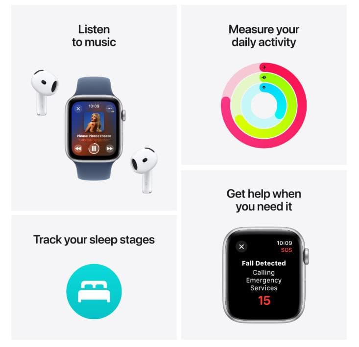 Apple Watch SE GPS 44mm Starlight Aluminium Case with Lake - 6