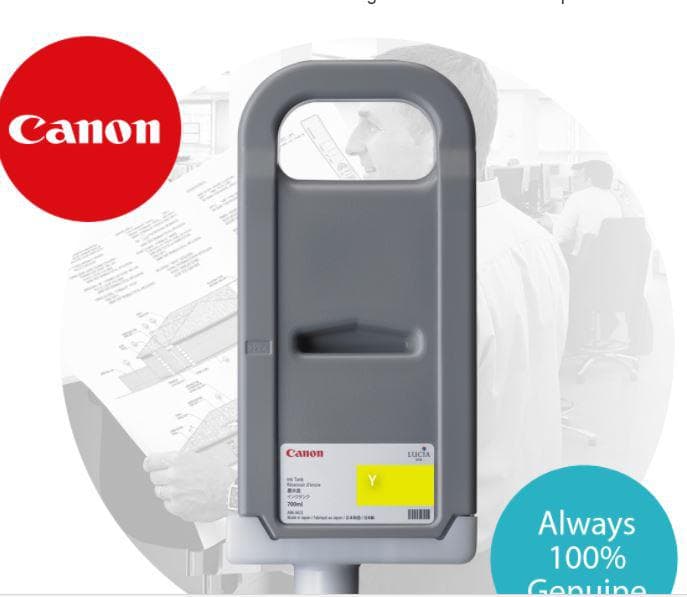 Cartus cerneala Canon PFI-710Y, yellow, capacitate 700ml, pentru Canon imagePROGRAF