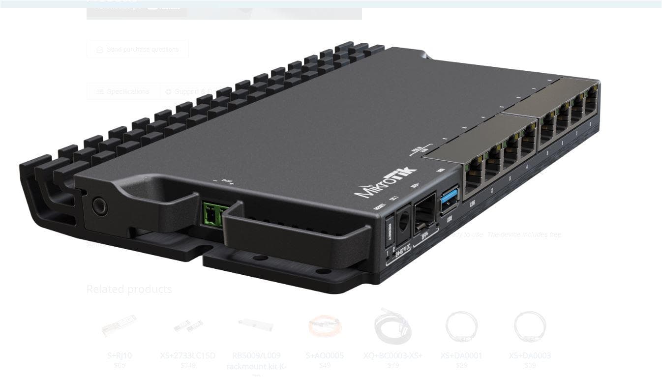 MIKROTIK, RB5009UG+S+IN Indoor router, Procesor: 350-1400 (auto) MHz 4 core, - 2