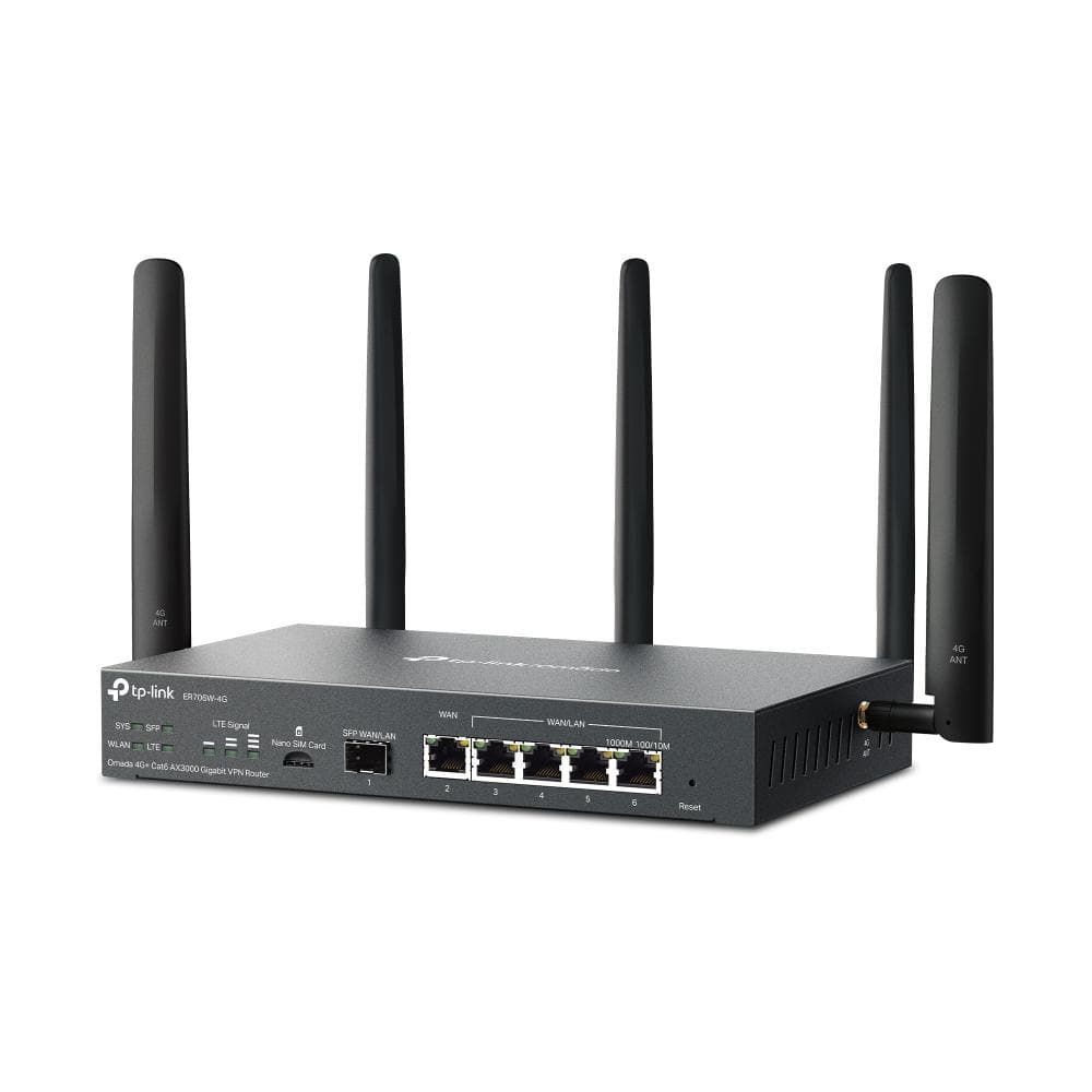 "Omada 4G+ Cat6 AX3000 Gigabit VPN Router PORT: 1× Gigabit - 3