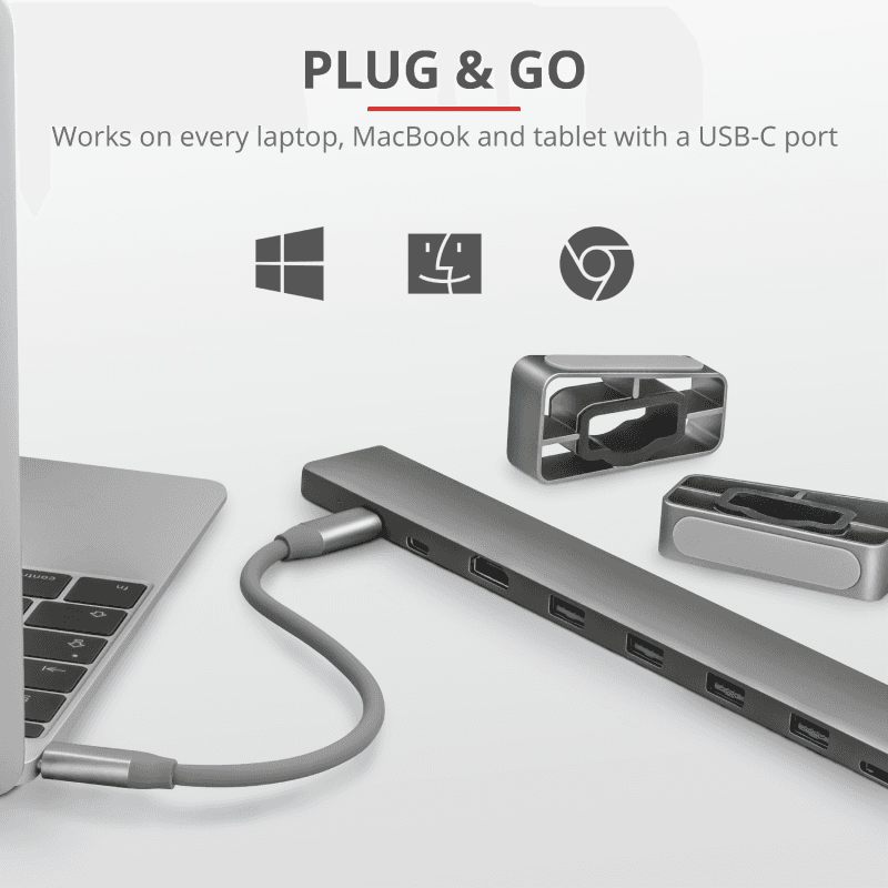 Dock USB Trust Dalyx, 10 porturi USB-C, aluminiu - 10