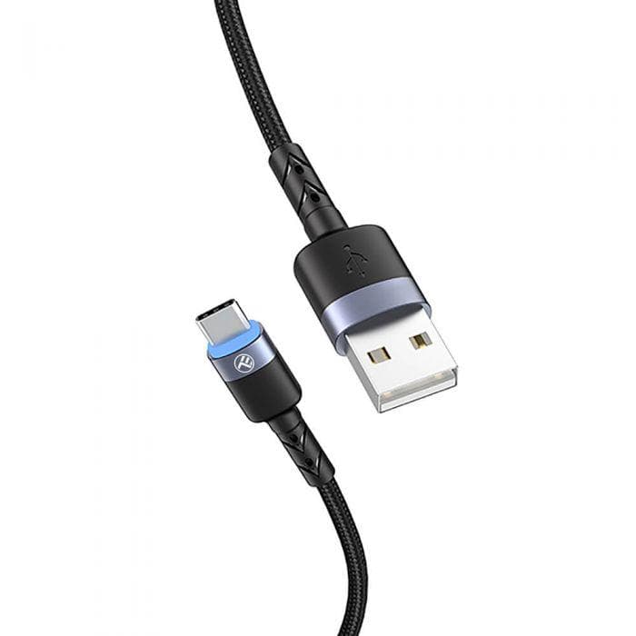 Cablu Tellur USB to Type-C cu LED, 3A, nailon, 1.2m, - 2