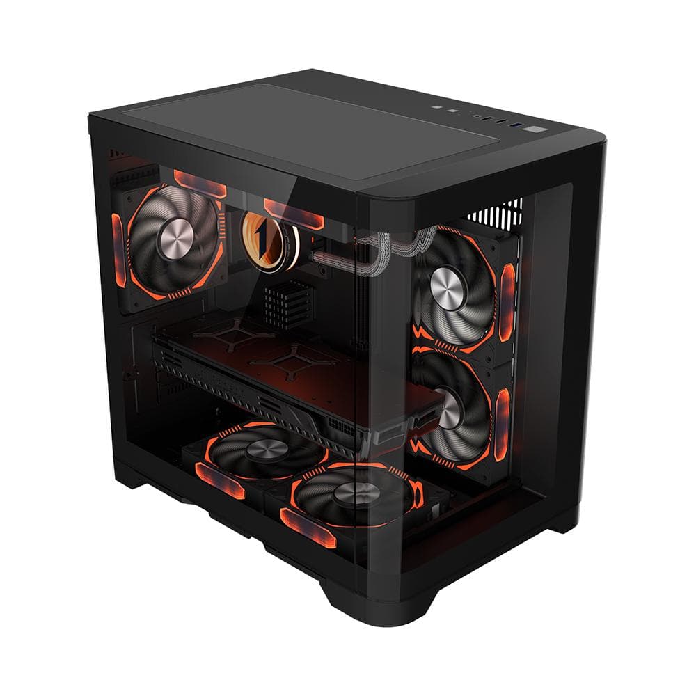 Carcasa 1st PLAYER UV5 Black, RGB, Cube Tower, Black - 2