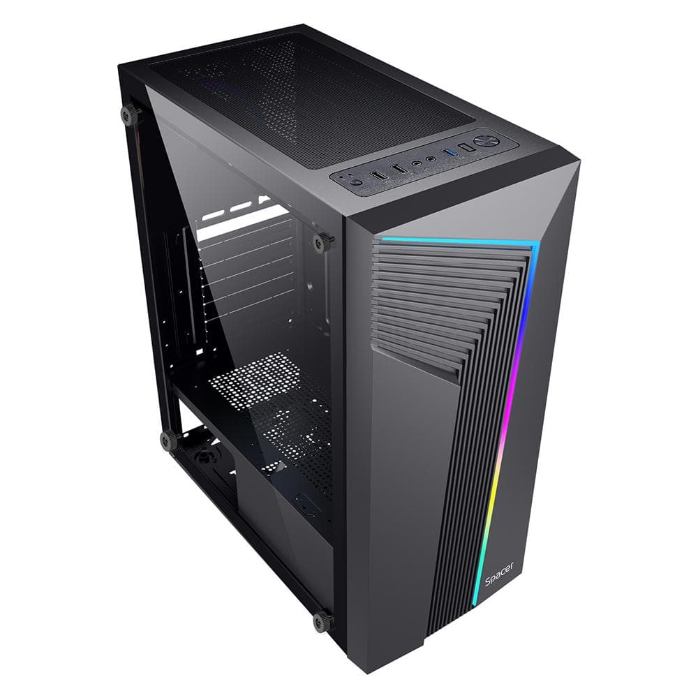 Carcasa SPACER WARRIOR, RGB, Mid Tower, Black - 3