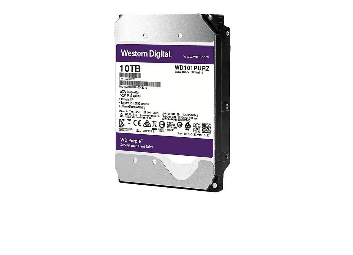 HDD Surveillance WD Purple, 10TB, 5400RPM, 256MB, SATA III - 3