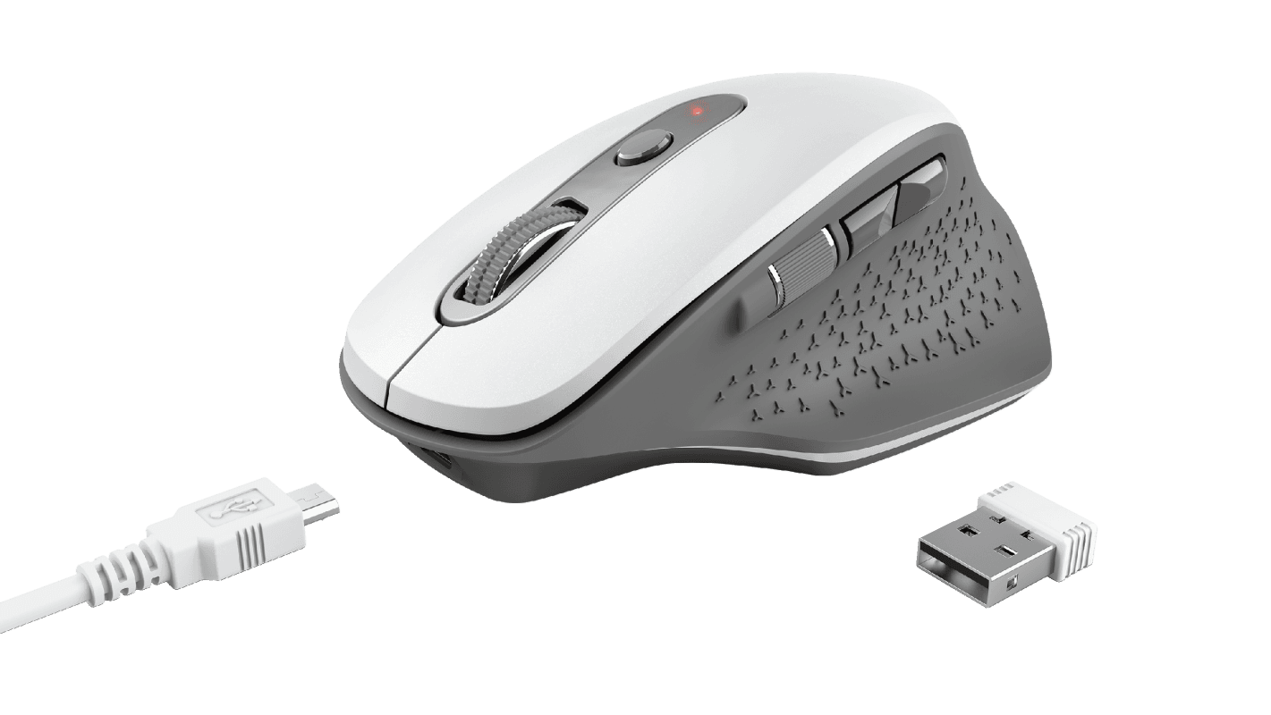 Mouse Trust Ozaa, Rechargeable Wireless, alb