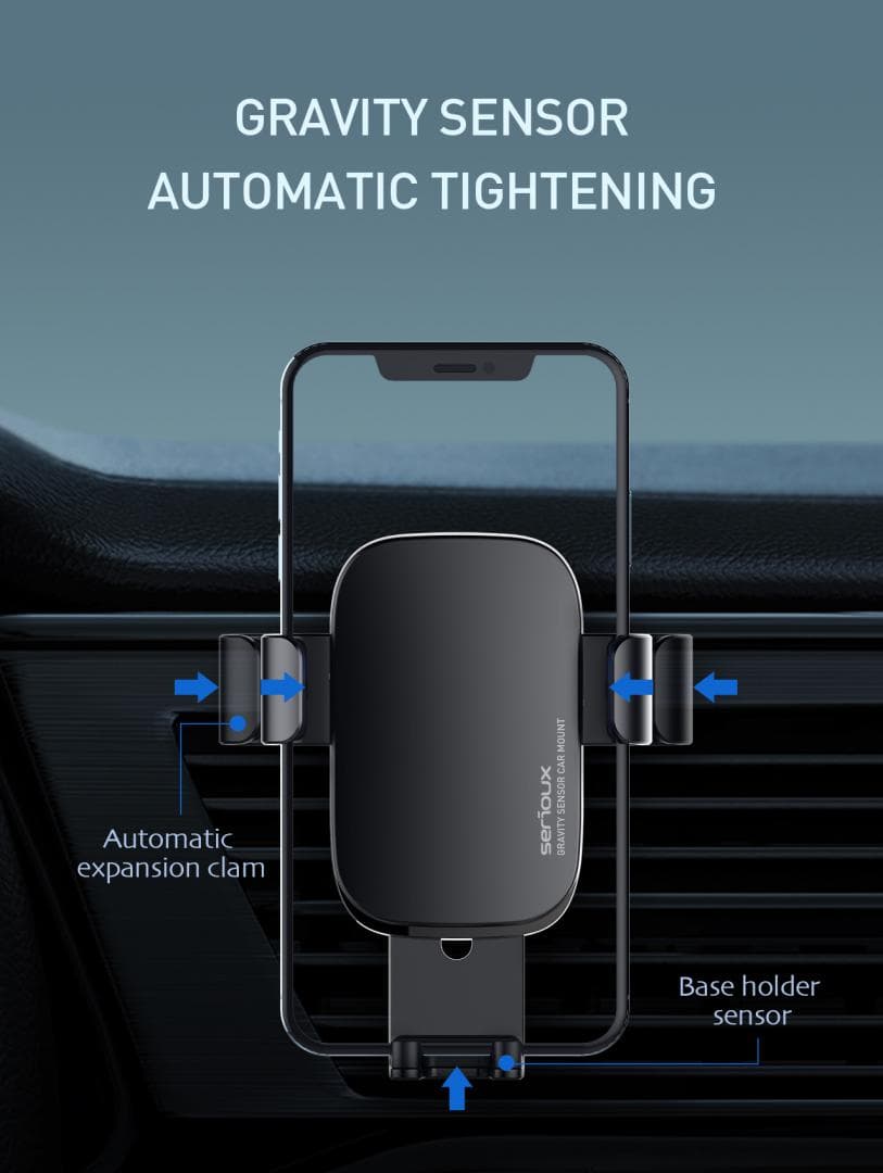 Suport auto telefon Gravity Serioux CH03, Material: ABS+ aluminium, mod - 3