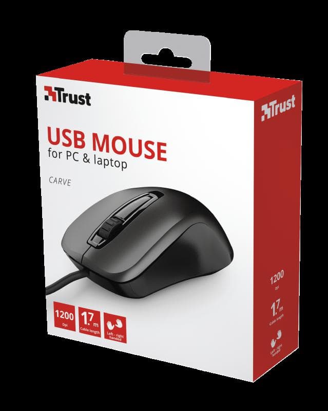 Mouse Trust Carve, USB Mouse, negru - 8