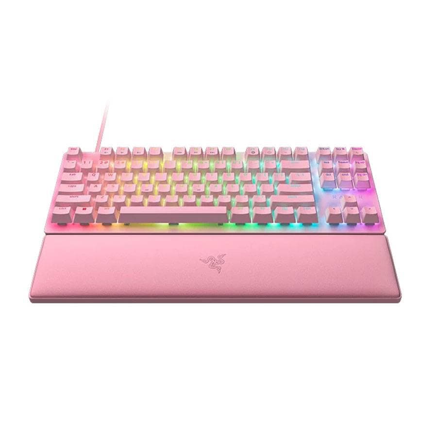 Tastatura Razer Huntsman V2 Tenkeyless (Red Switch), cu fir, roz - 2