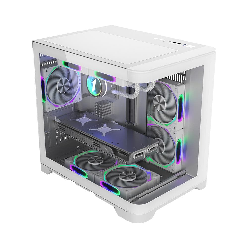 Carcasa 1st PLAYER UV5, RGB, Cube Tower, White - 2