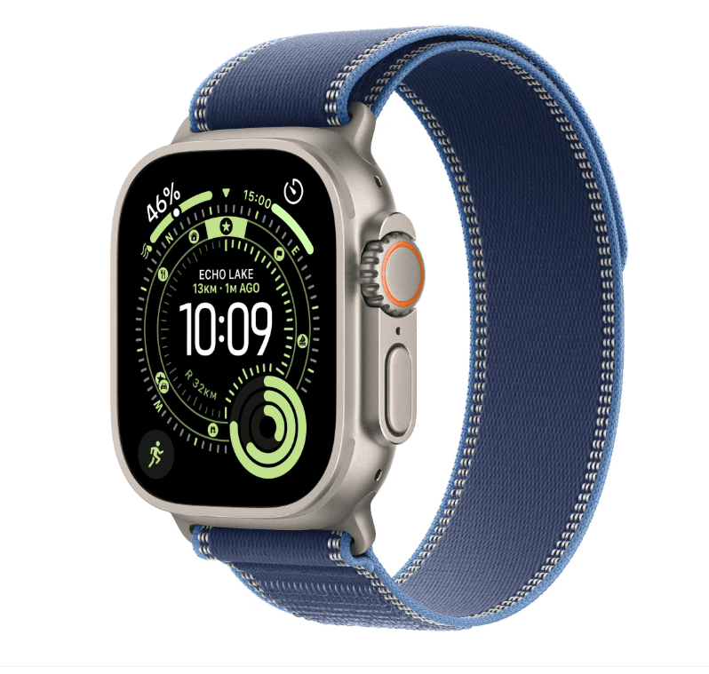 Apple Watch Ultra 3 GPS + Cellular 49mm Natural Titanium Case with Blue/Bright - 2