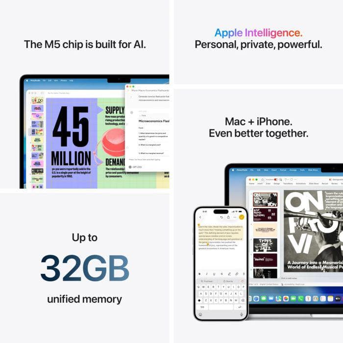 MacBook Air 15.3" Retina/Apple M5 (CPU 10-core, GPU 10-core, NeuralEngine16-core)/16GB/1TB - 4