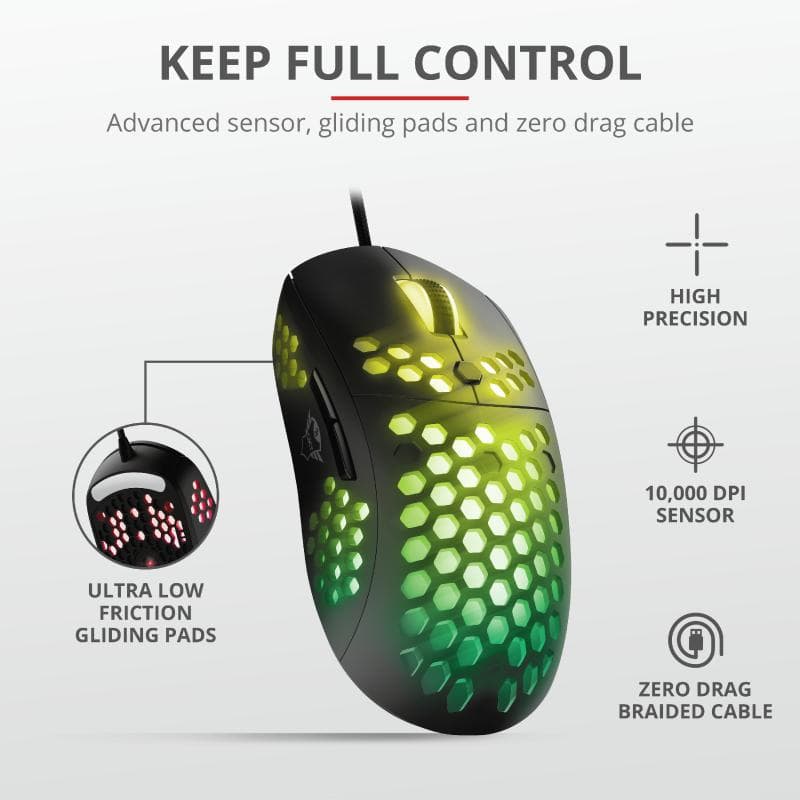 Mouse Trust GXT 960, Graphin Ultra-lightweight Gaming Mouse, negru - 9