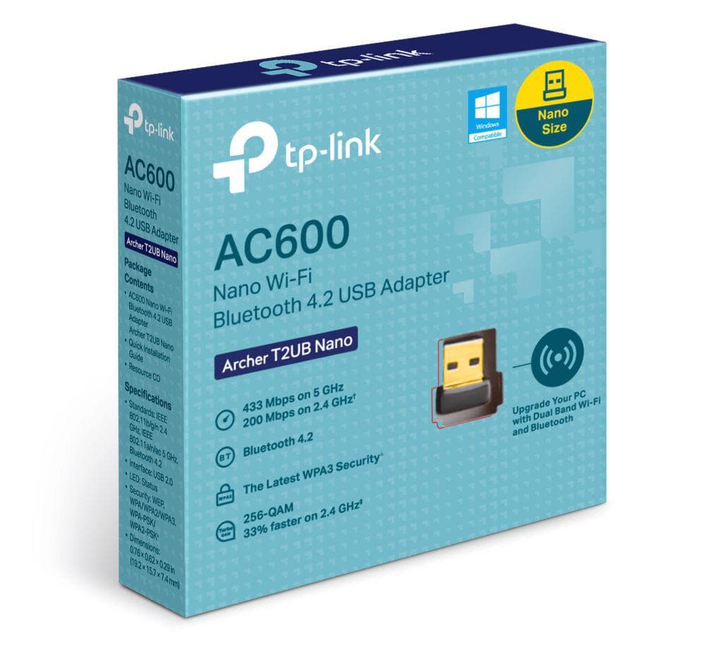 Adaptor wireless TP-Link, ARCHER T2UB NANO; AC600 Dual-band, USB 2.0; - 2