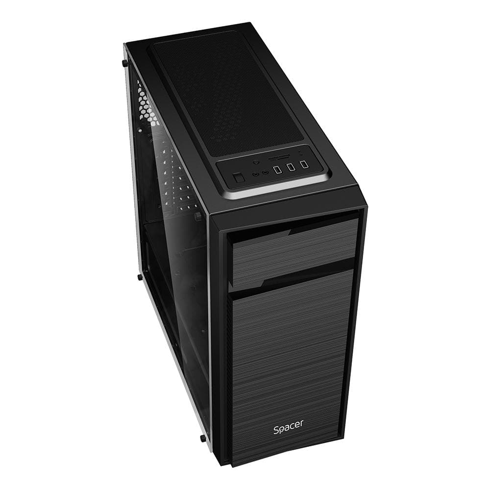 Carcasa Spacer SPCS-GC-TOP-GLASS, Mid Tower, Black - 2
