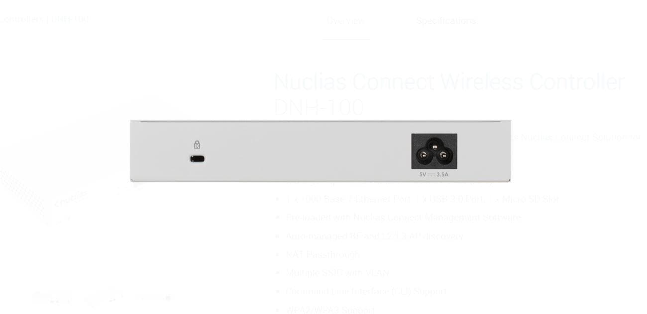 D-link Nucillas wireless controller DNH-100, Manages up to 100 Wireless - 3