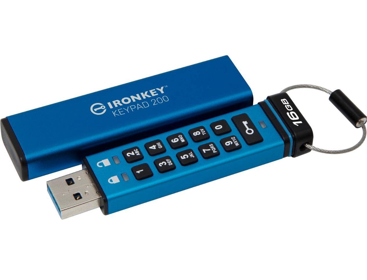 Memorie USB Kingston Keypad 200 16 GB, USB 3.2, Albastru - 3