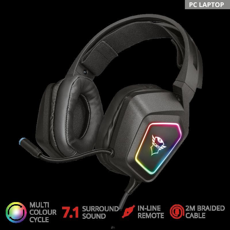 Casti Gaming Head-band Trust GXT 450 Blizz RGB 7.1 Surround, - 2