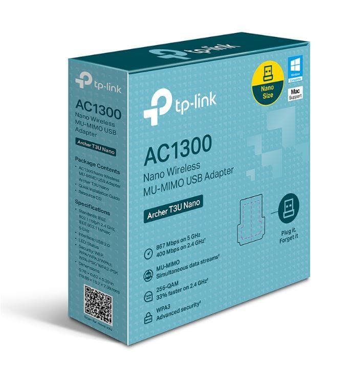 TP-link AC1300 Mini Adaptor USB Wireless MU-MIMO, ARCHER T3U Nano; - 4
