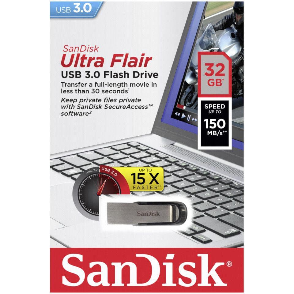 Memorie USB SanDisk Ultra Flair 32 GB, USB 3.0, Negru - 2