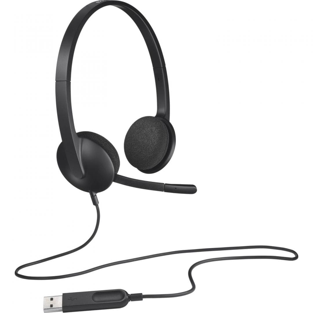 Casti Head-band Logitech H340, Cu fir, Negru - 2