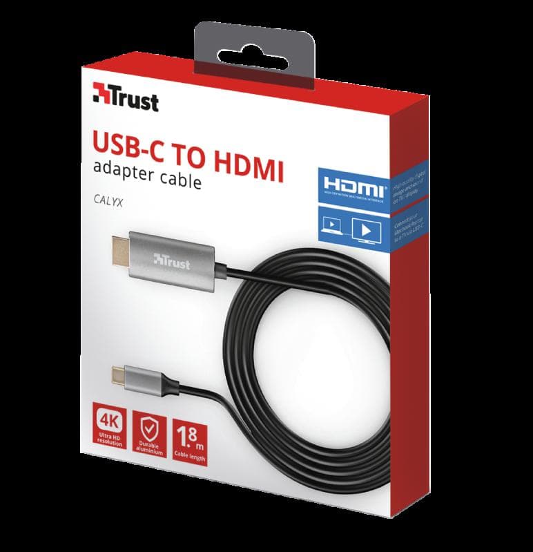 Cablu Trust Calyx, USB-C to HDMI, 1.8m, negru - 5