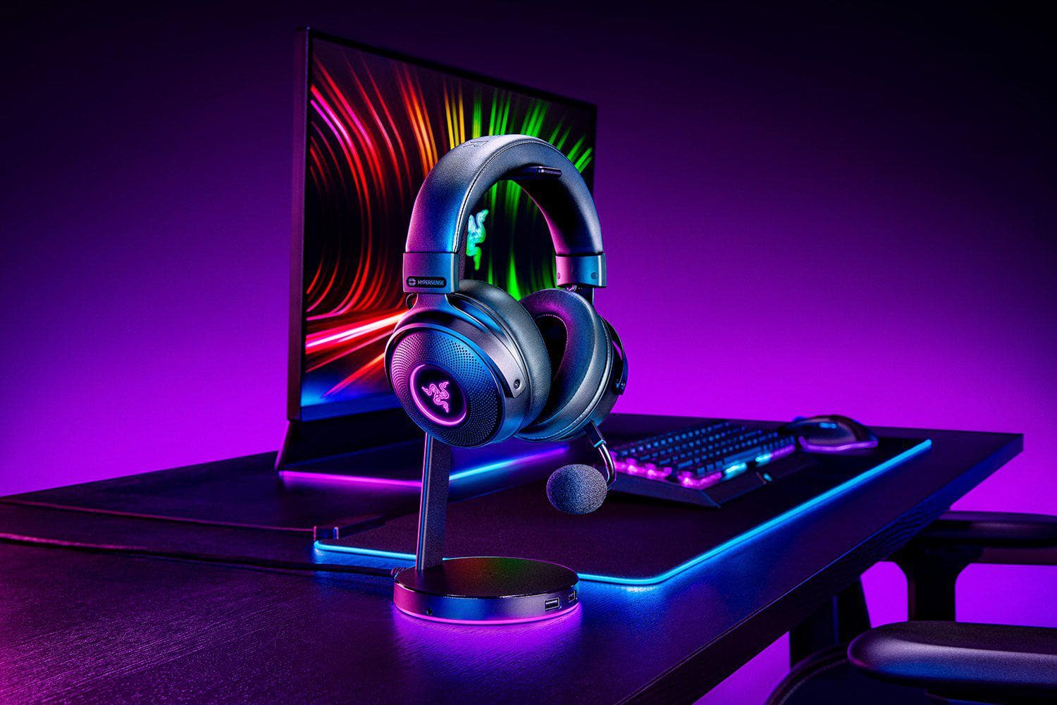 Casti Gaming Head-band RAZER Kraken V3 Pro, Wireless, Negru - 2