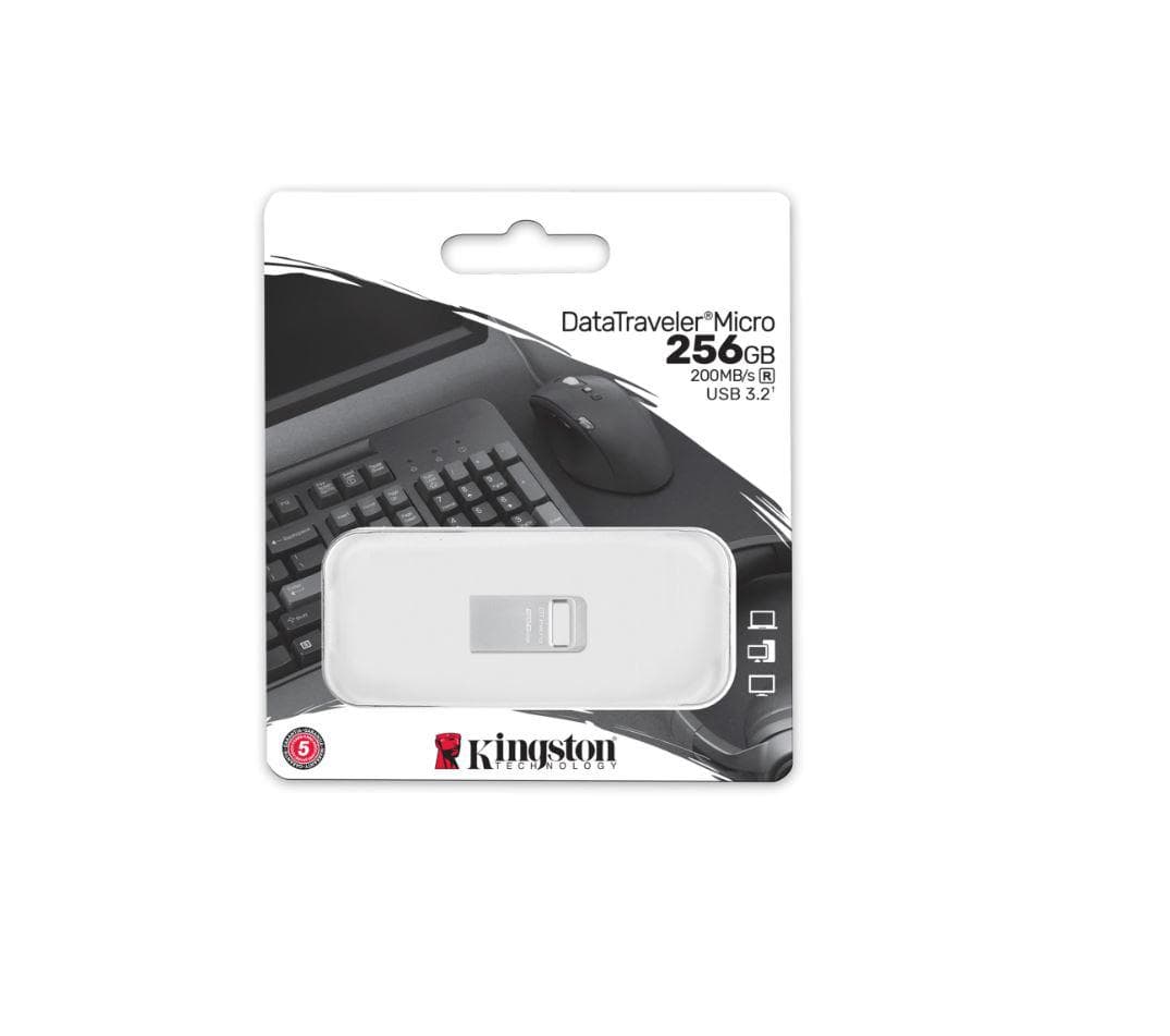 Memorie USB Kingston DataTraveler Micro 256 GB, USB 3.2, Argintiu - 3