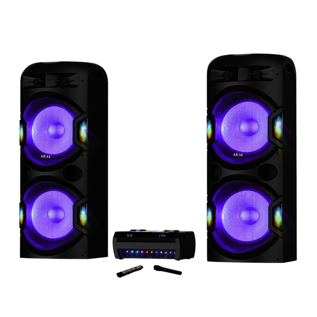 Sistem audio dual cu amplificator Akai, bluetooth V5.0, difuzoare 4