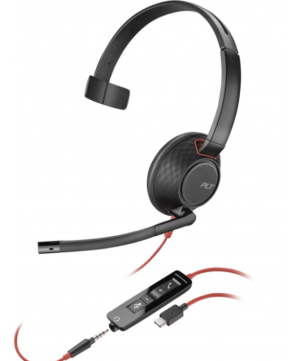 Casti Mono-casca HP Blackwire 5210, Cu fir, noise-canceling, Negru