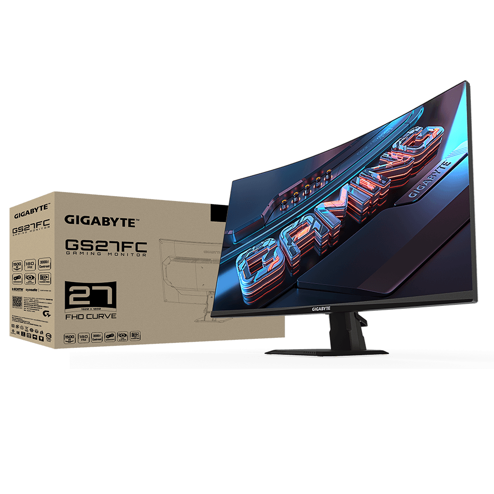 Gigabyte Monitor Gaming 27" VA 1500R GS27FC, Non-glare, Rezolutie: 1920 - 2
