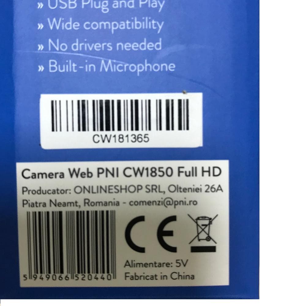 Camera Web PNI CW1850, rezolutie video Full HD, USB 2.0, - 9