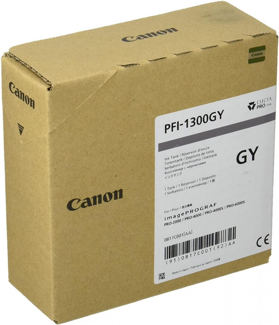 Cartus cerneala Canon PFI-1300GY, gri, capacitate 330ml, pentru Canon imagePROGRAF,