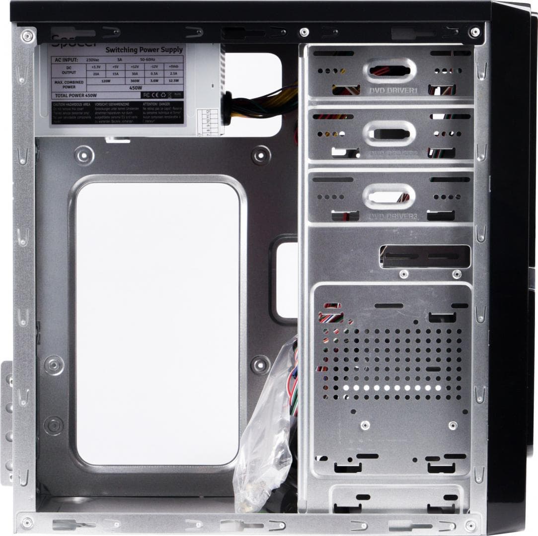 Carcasa SPACER SPC-MOON, Mid Tower, Black - 5