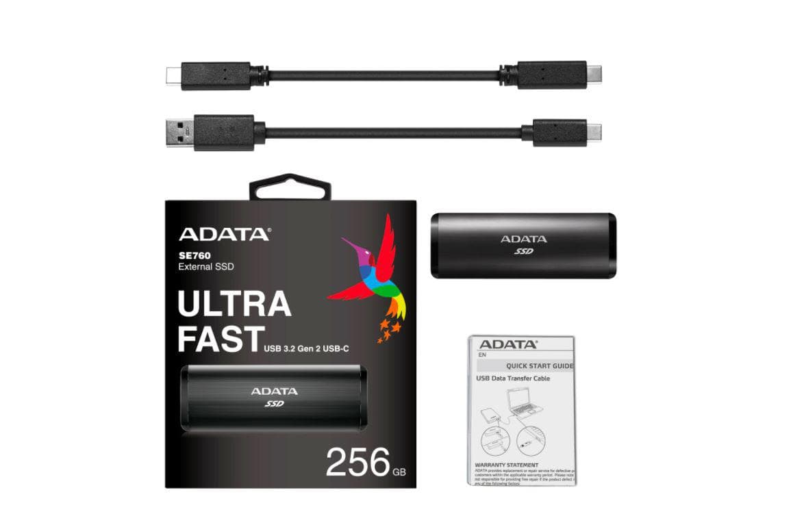 SSD extern ADATA SE760, 256 GB, USB 3.2 Gen 2, - 3