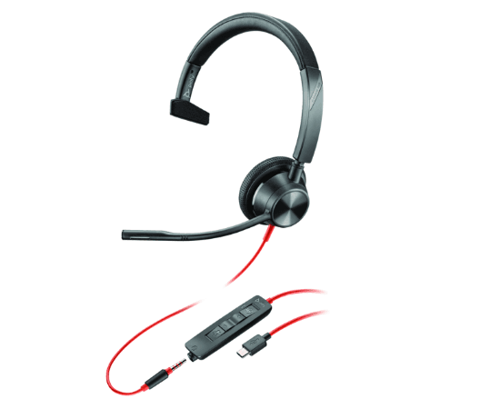 Casti Mono-casca HP Blackwire 3315, Cu fir, Negru