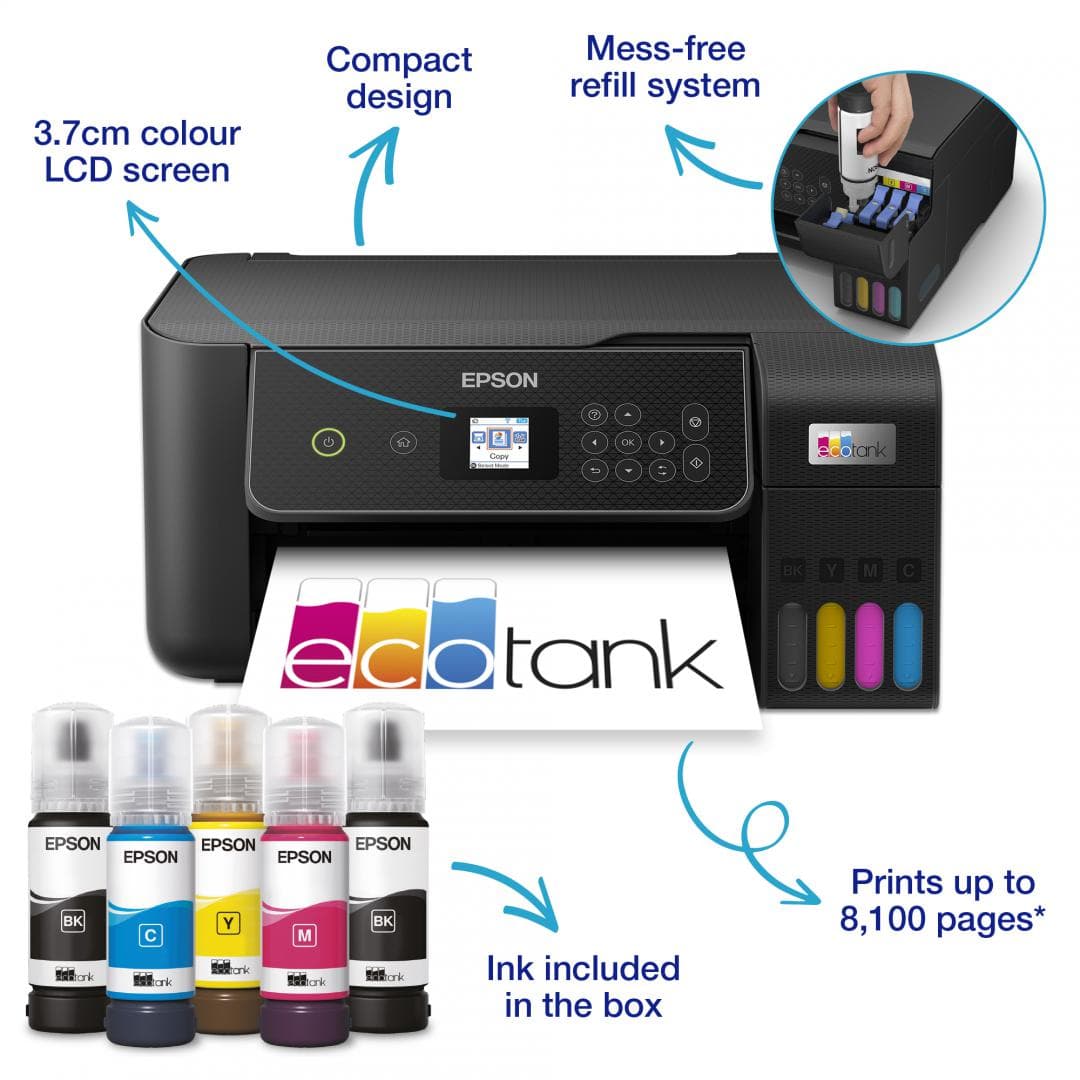 Multifunctional inkjet color Epson EcoTank CISS L3280, dimensiune A4 (Printare,Copiere, - 2