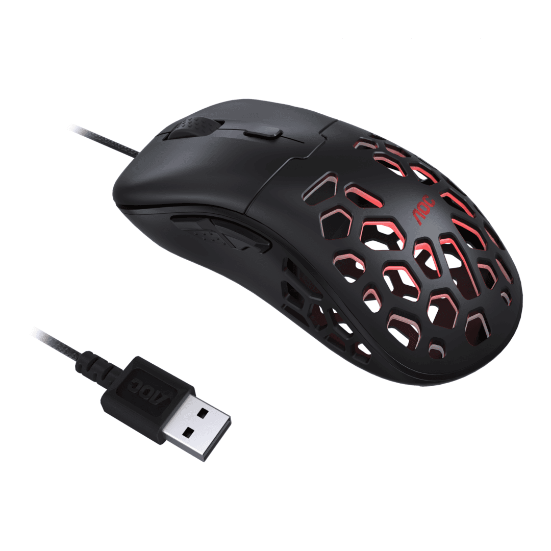 Mouse AOC GM510B, ergonomic, USB 2.0, 16000DPI, 6 butoane, RGB, - 5