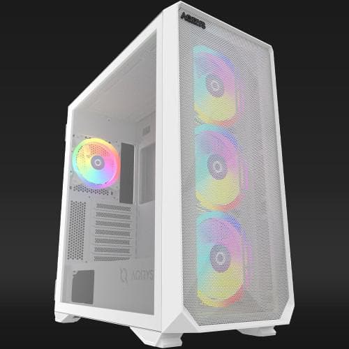 Carcasa AQIRYS Arcturus Pro, RGB, Mid Tower, White