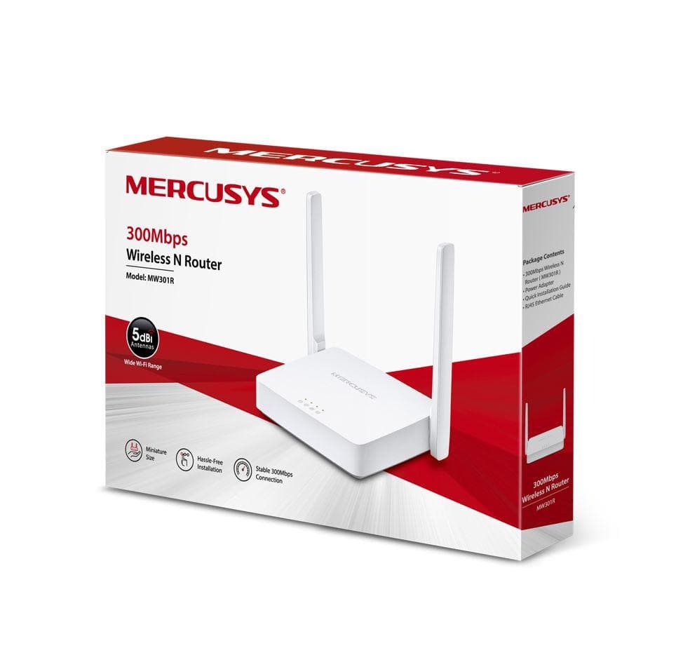 Router Wireless Mercusys N 300 Mbps, MW301R; Standarde Wireless: IEEE - 3