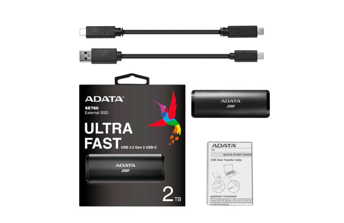 SSD extern ADATA SE760, 2 TB, USB 3.2 Gen 2, - 3
