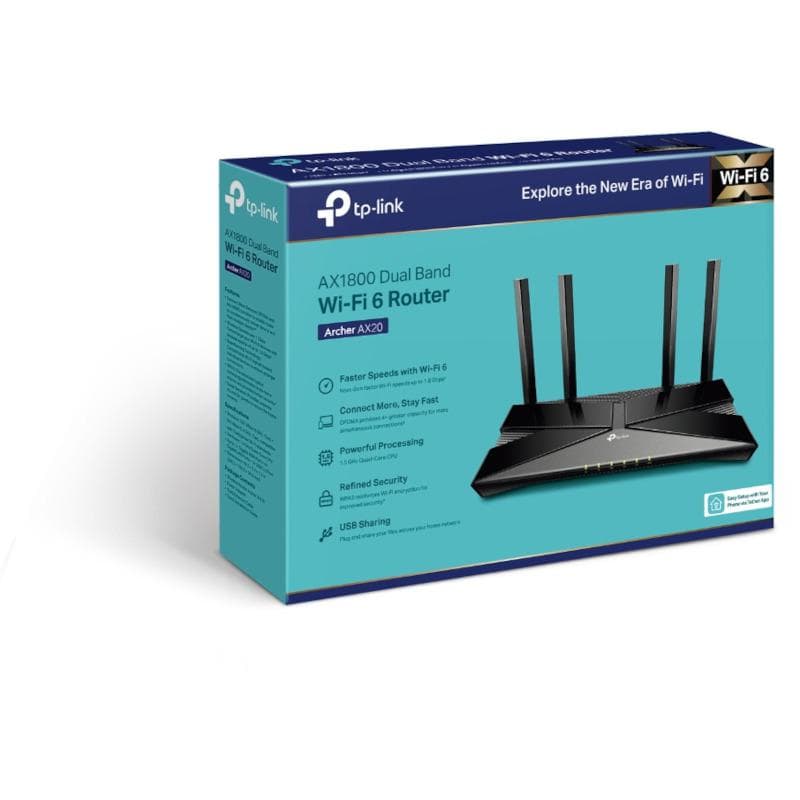 Router wireless TP-LINK Gigabit Archer AX20, Ax1800, WiFI 6, Dual-Band - 3