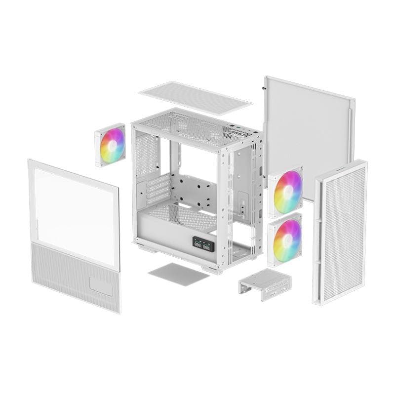 Carcasa DEEPCOOL R-CH360-WHAPE3D-G-1, RGB, Mini Tower, White - 11